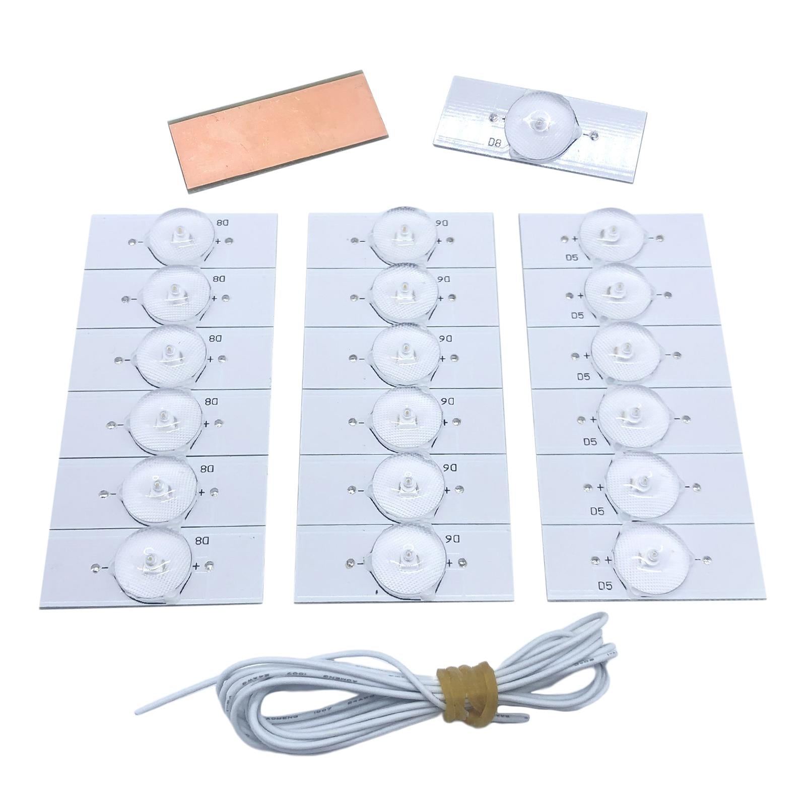 SMD Lamp Beads with Optical Lens Fliter for 32-65 LED 50pcs 3V with Wire