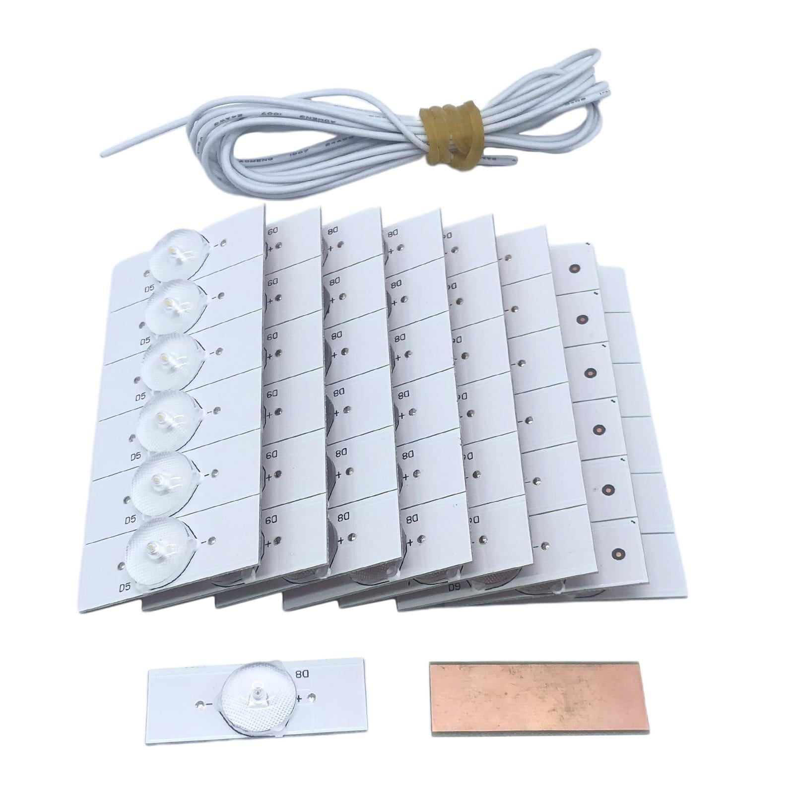 SMD Lamp Beads with Optical Lens Fliter for 32-65 LED 50pcs 6V with Wire