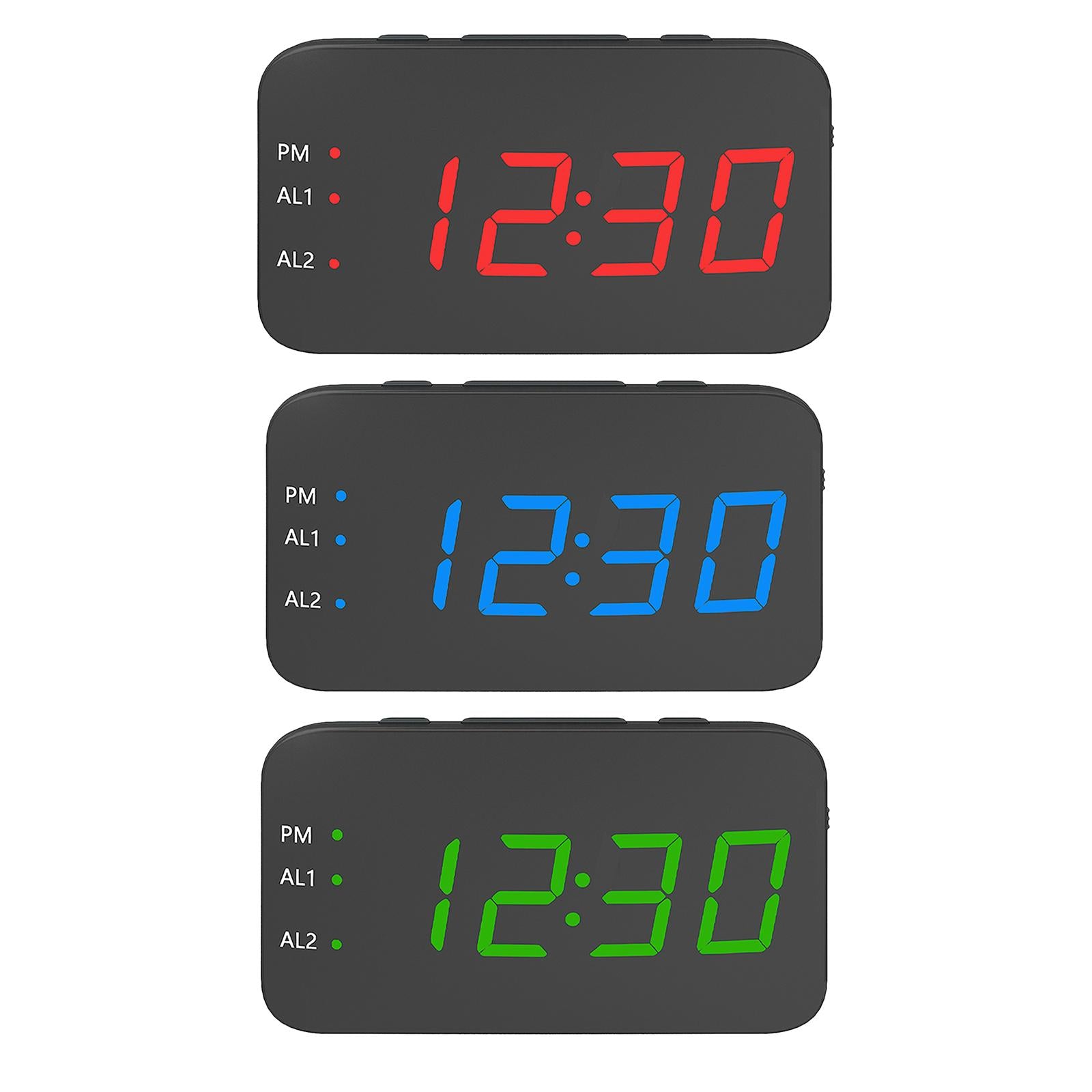 Digital Alarm Clock Led LED Display Snooze Desk Temperature Display Red