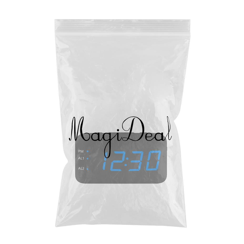 Digital Alarm Clock Led LED Display Snooze Desk Temperature Display Blue