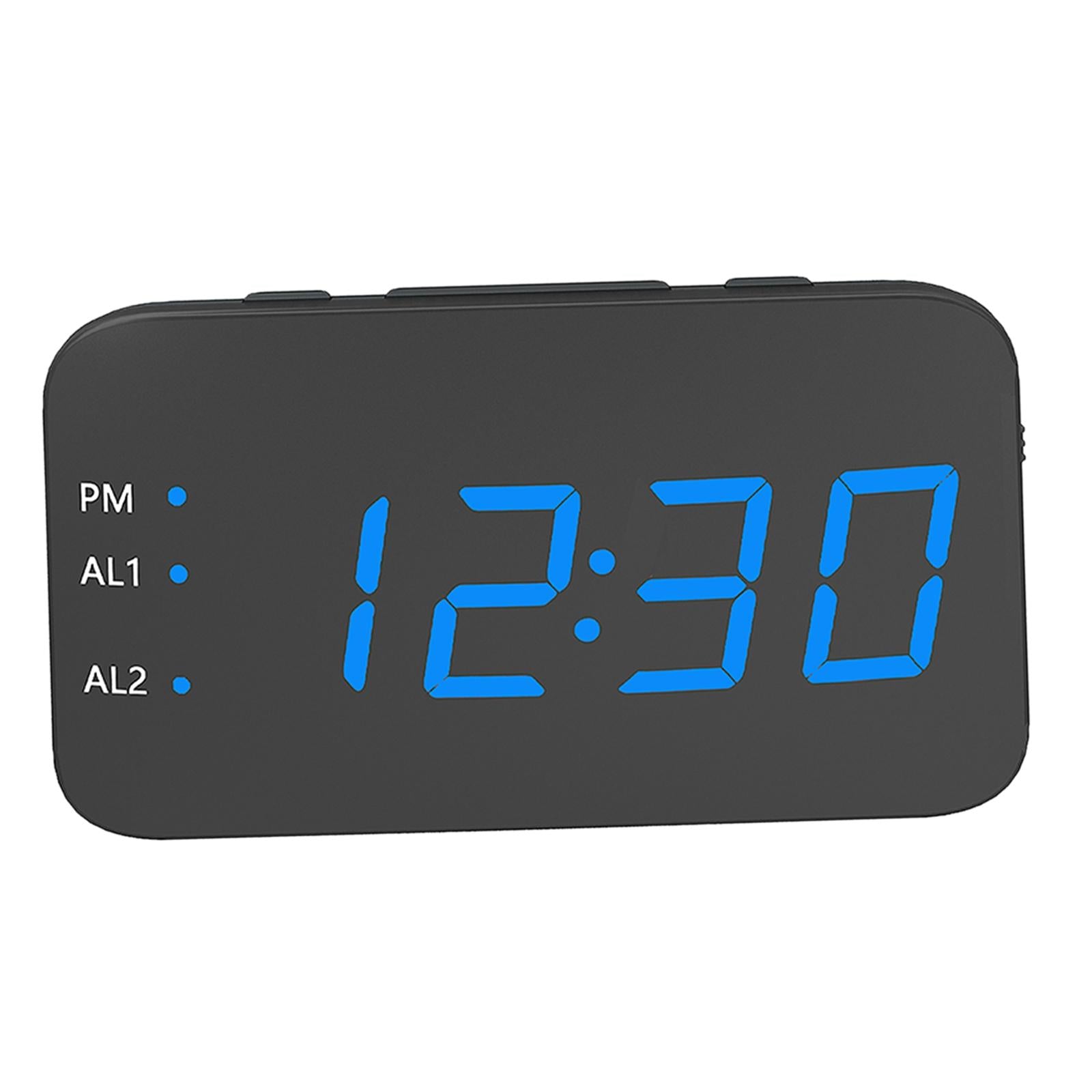 Digital Alarm Clock Led LED Display Snooze Desk Temperature Display Blue