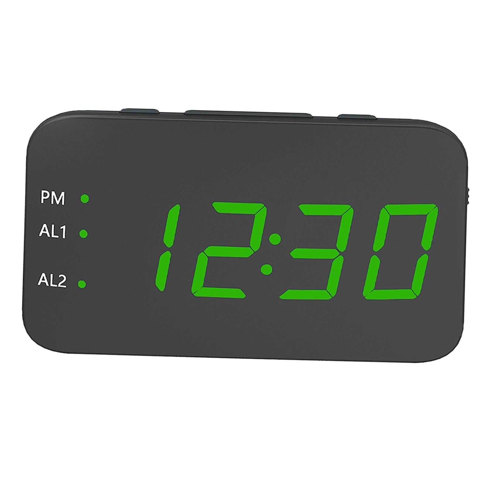 Digital Alarm Clock Led LED Display Snooze Desk Temperature Display Green