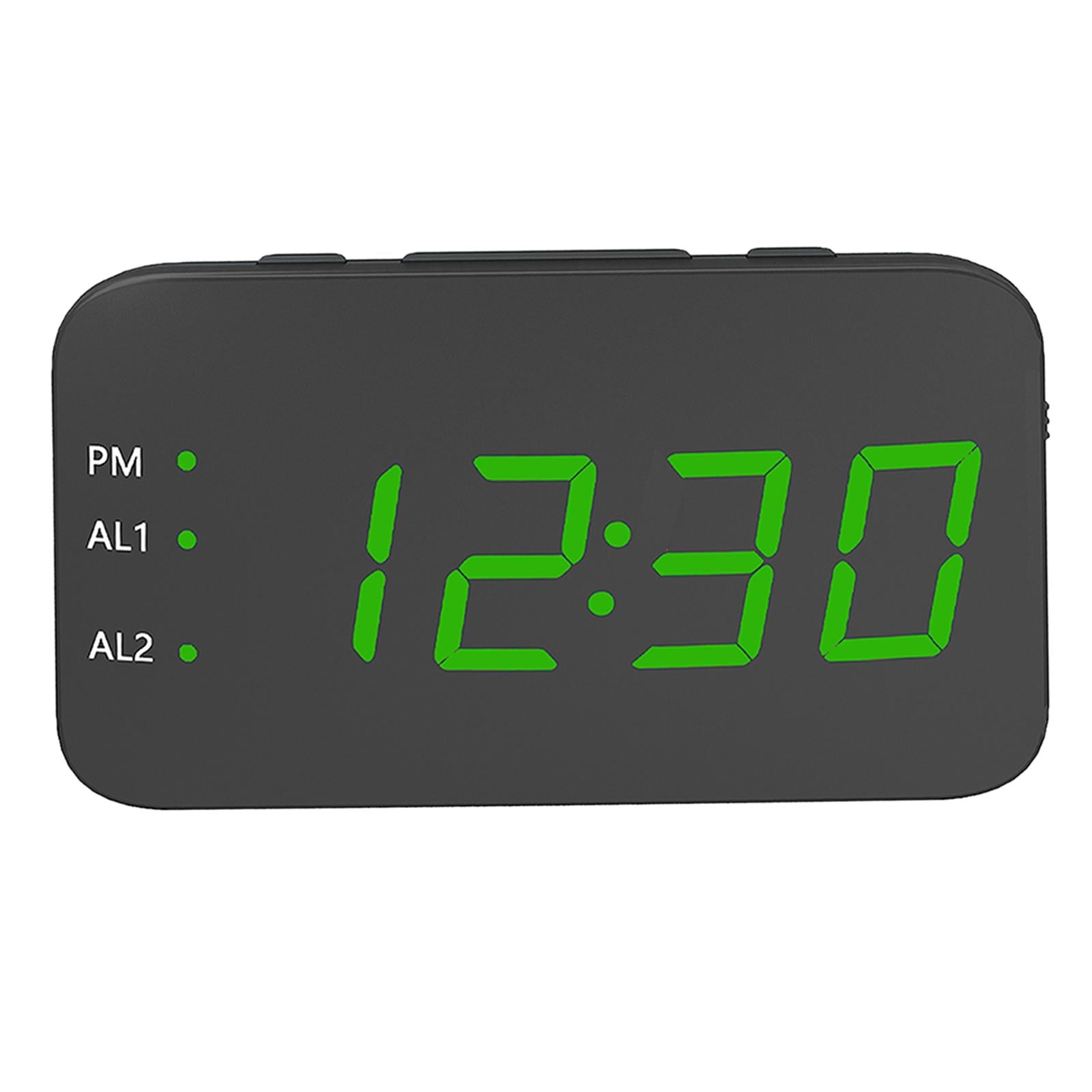 Digital Alarm Clock Led LED Display Snooze Desk Temperature Display Green