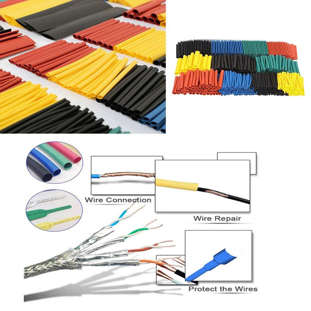 530 Polyolefin Heat Shrink Wire Wrap Electrical Connection Cable Tubing Kit