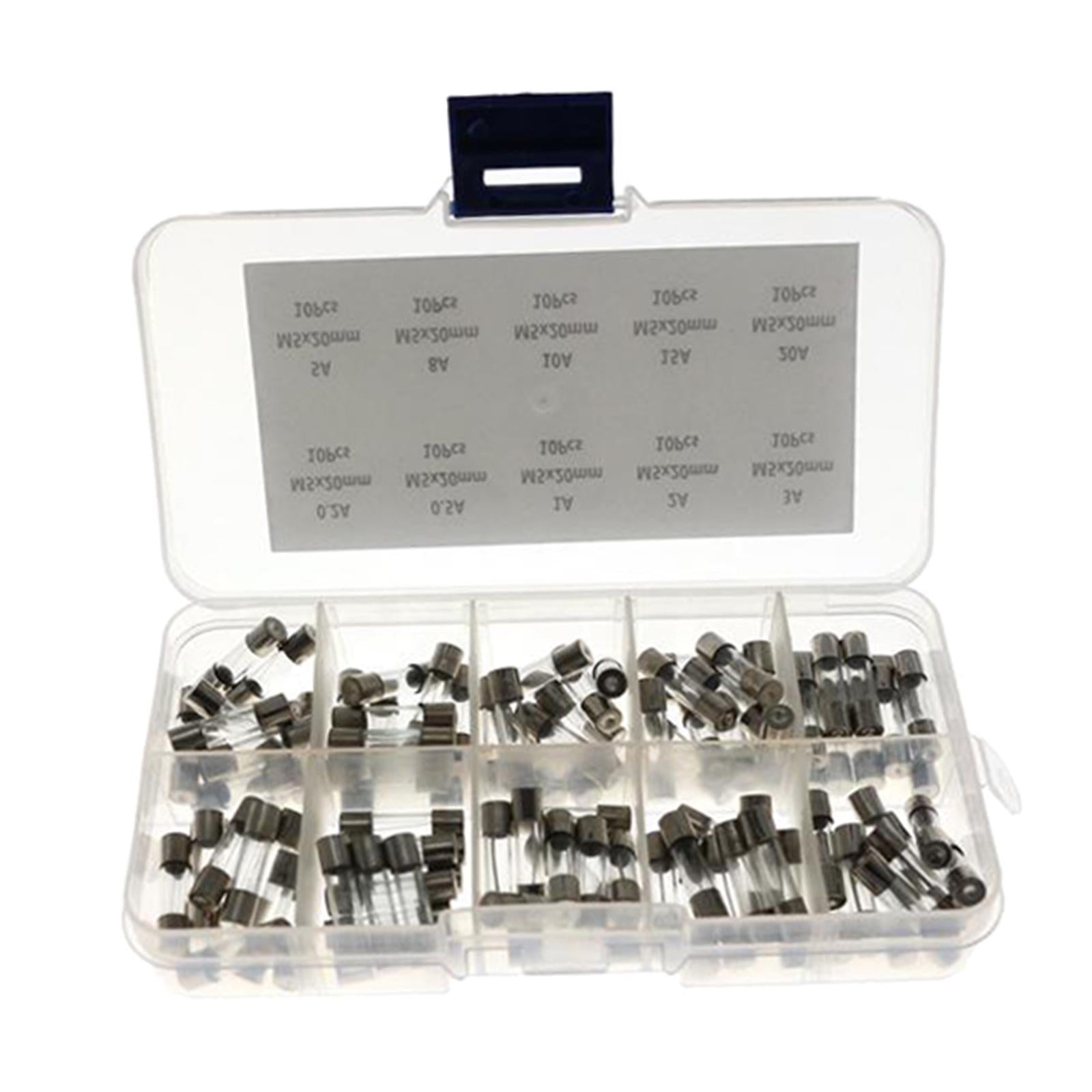 100pcs 1A 5V Quick Blow Fusing Glass Fuse 5X20mm Assortment with Storage Box