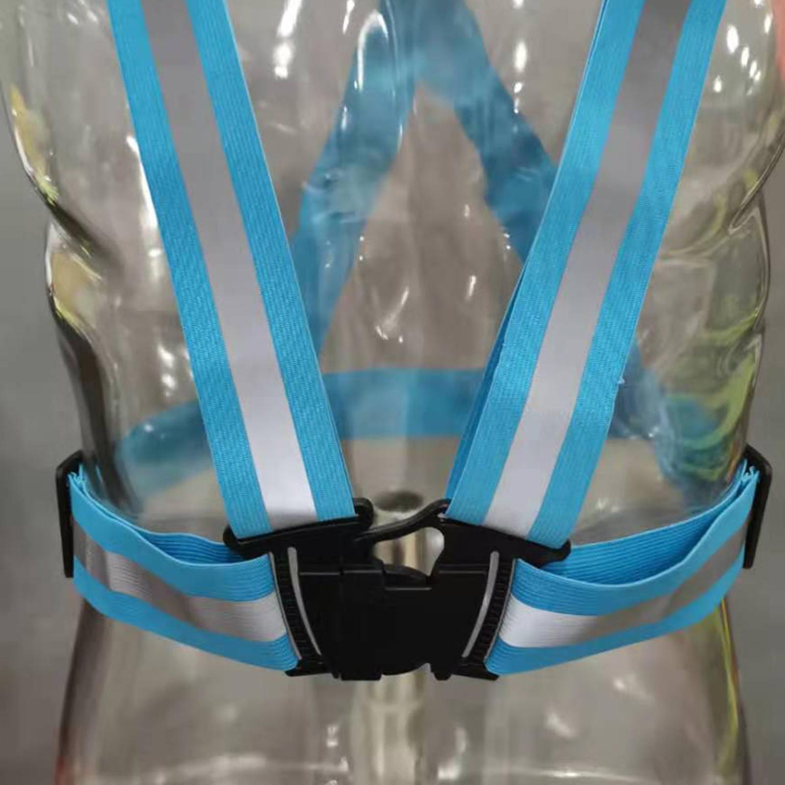 Adjustable Safety Security Visibility Reflective Vest Gear Light Blue