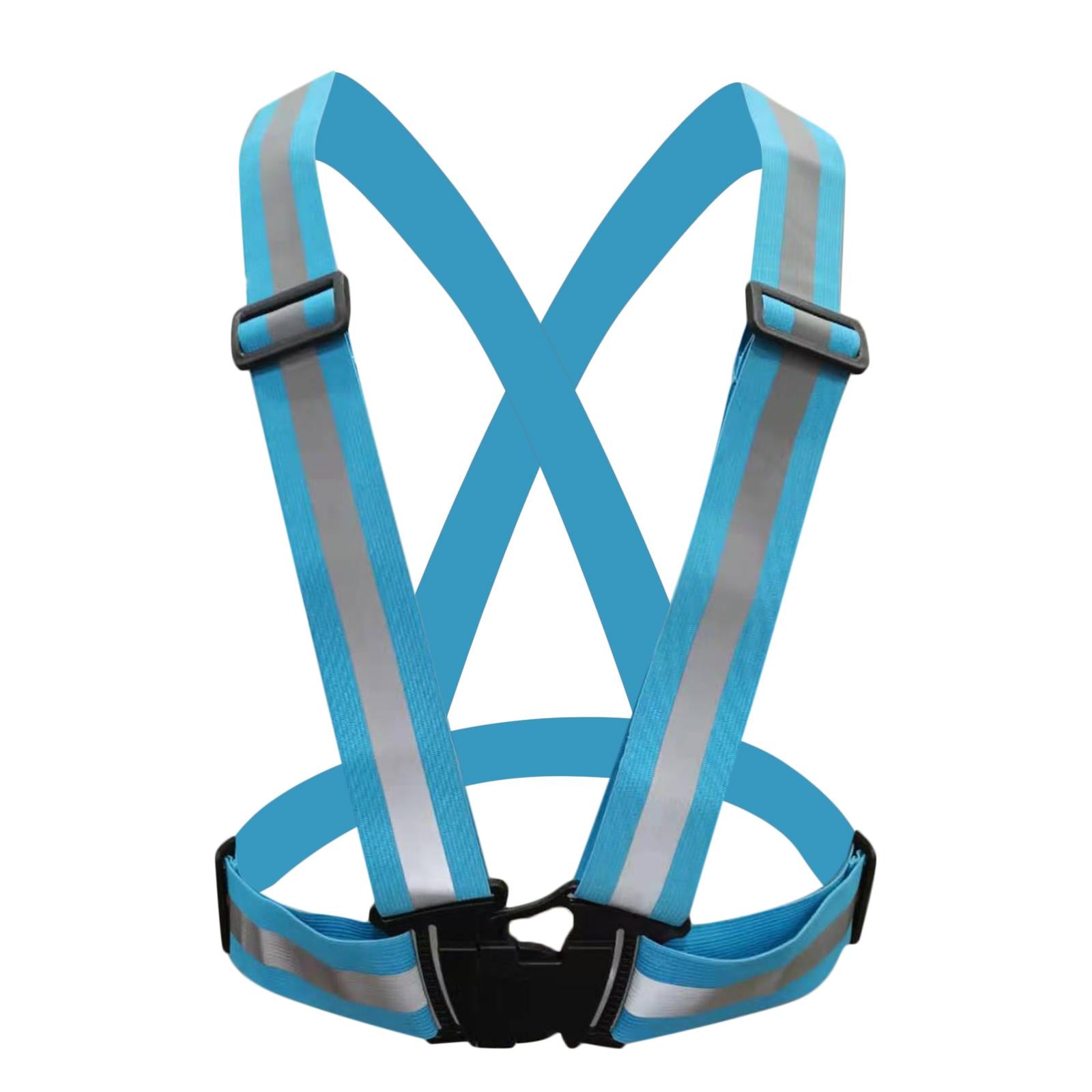 Adjustable Safety Security Visibility Reflective Vest Gear Light Blue