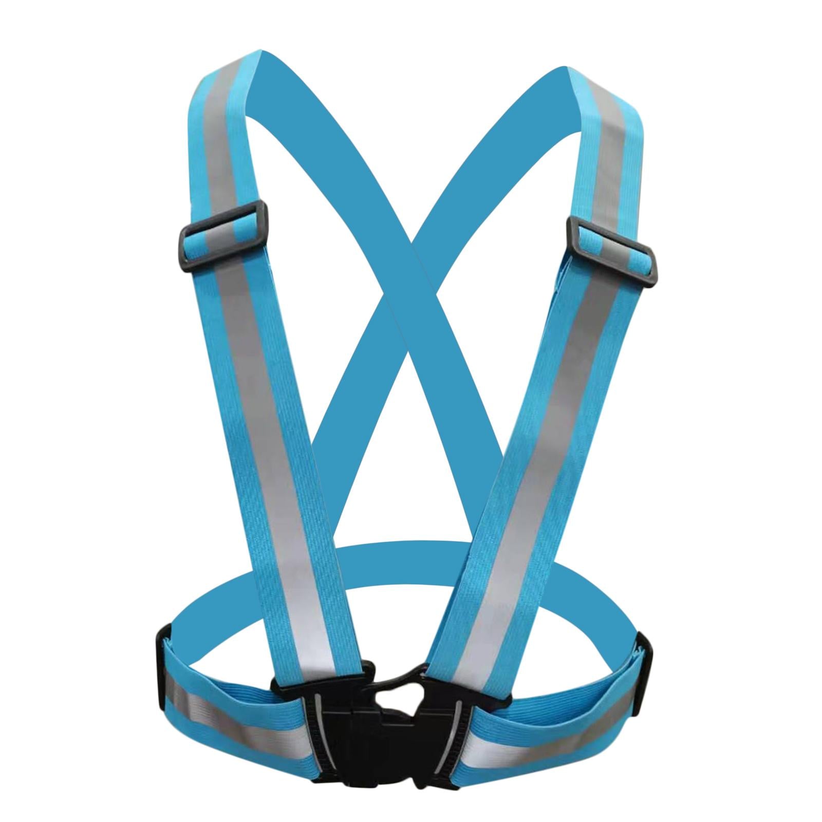 Adjustable Safety Security Visibility Reflective Vest Gear Light Blue