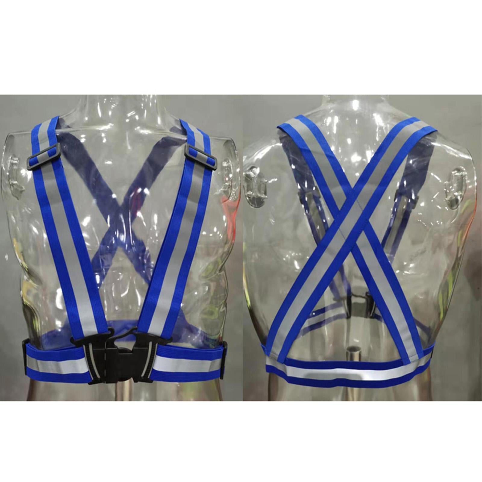 Adjustable Safety Security Visibility Reflective Vest Gear Dark Blue