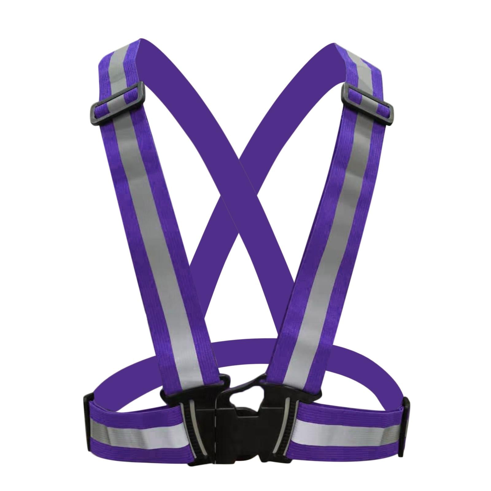 Adjustable Safety Security Visibility Reflective Vest Gear Purple