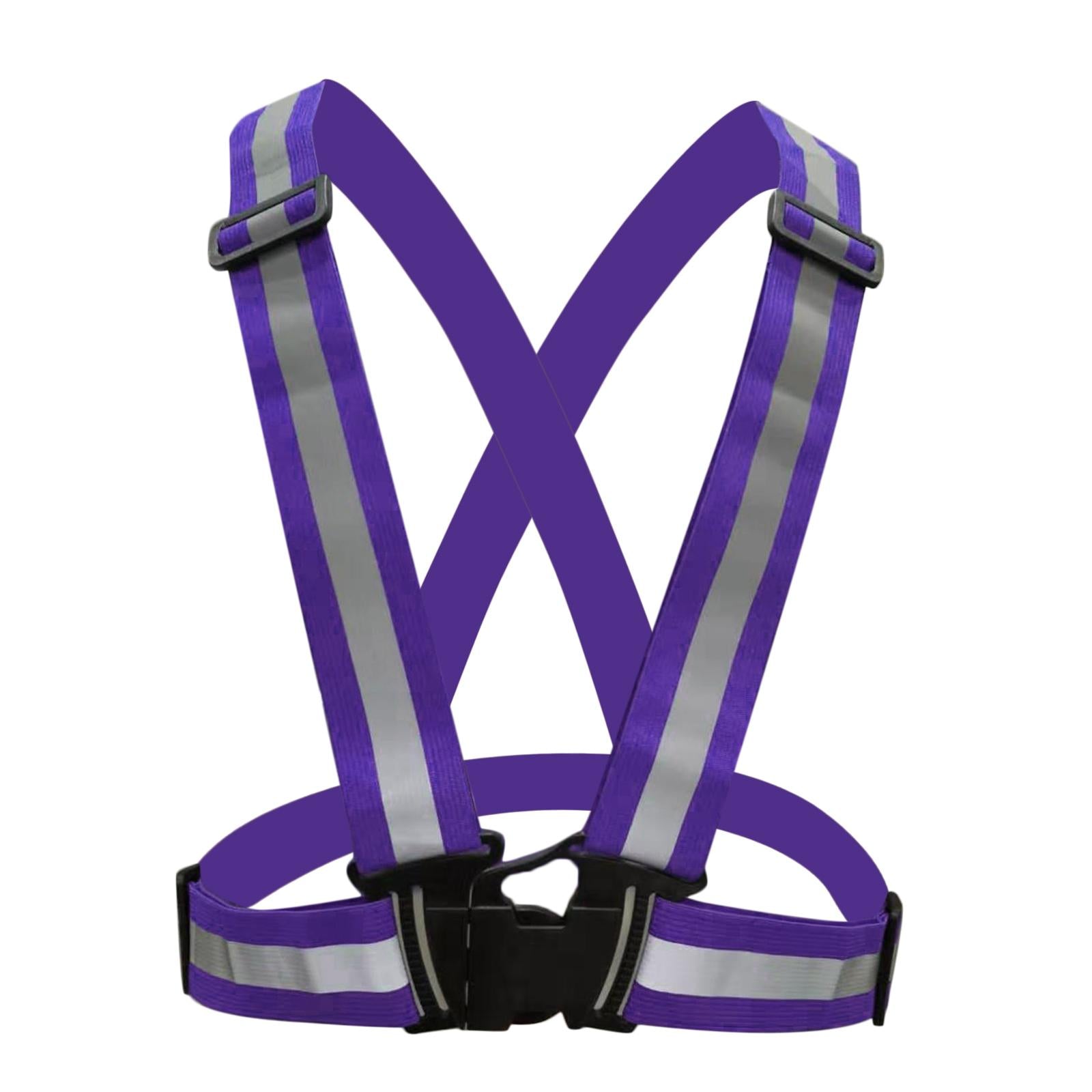 Adjustable Safety Security Visibility Reflective Vest Gear Purple