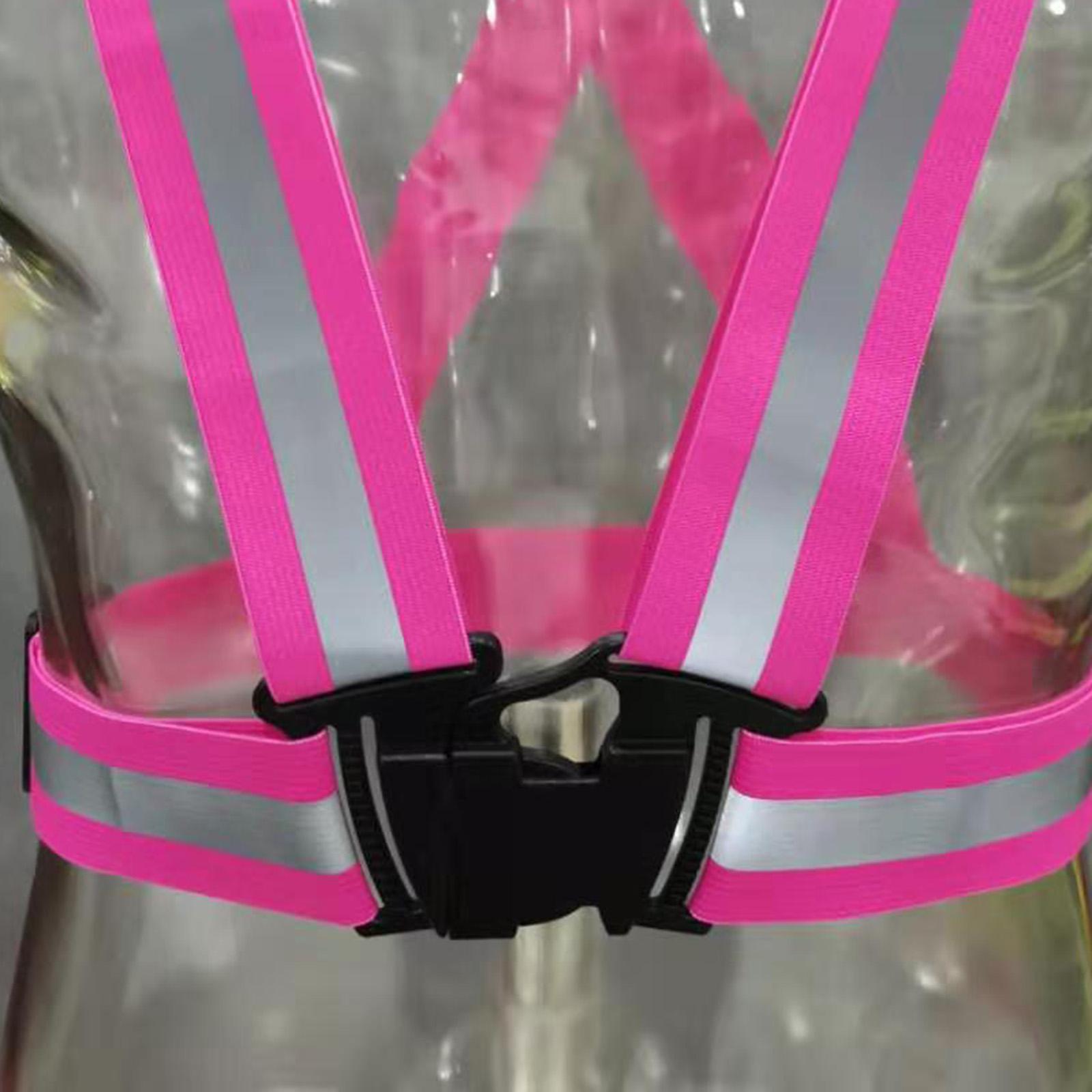 Adjustable Safety Security Visibility Reflective Vest Gear Rose Red