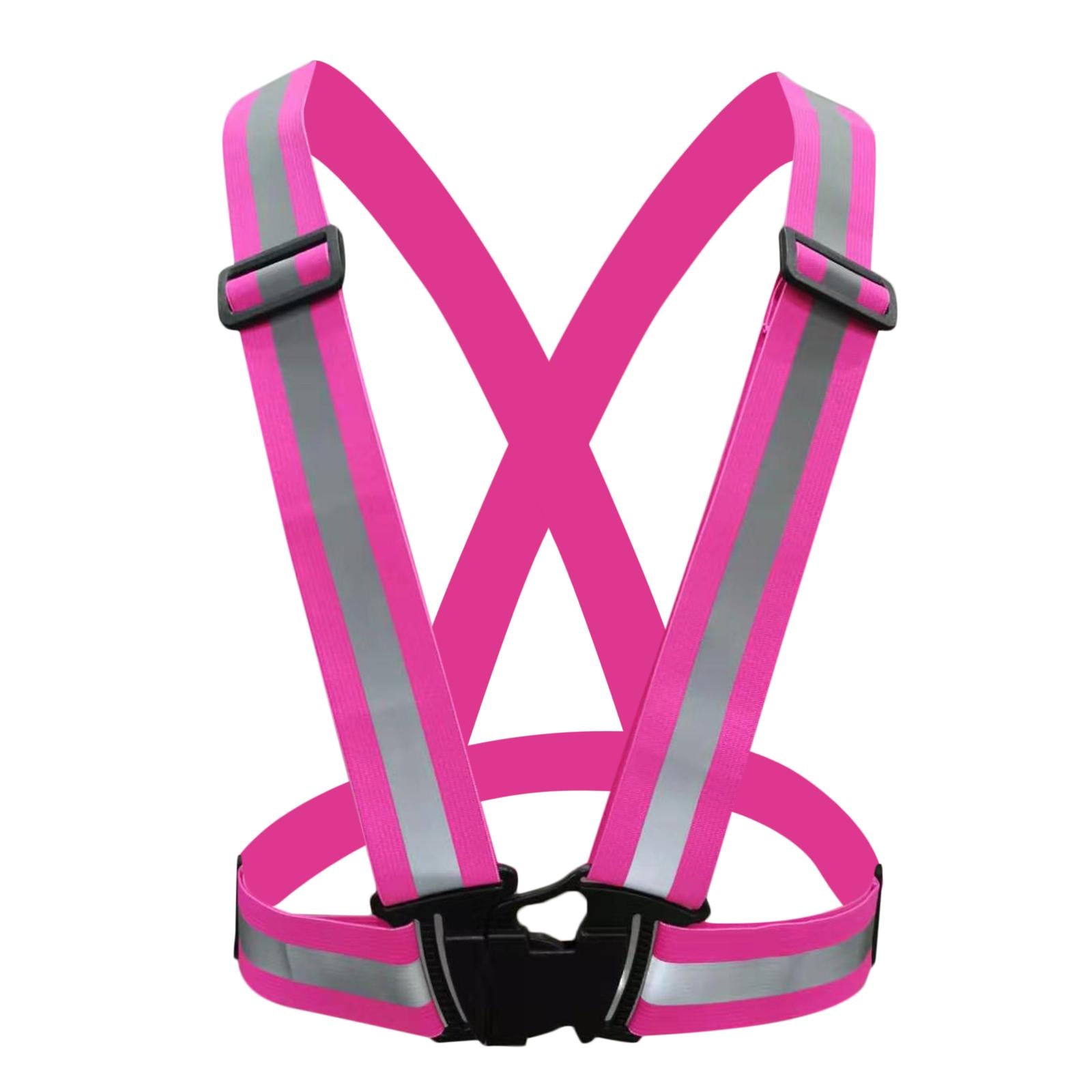 Adjustable Safety Security Visibility Reflective Vest Gear Rose Red