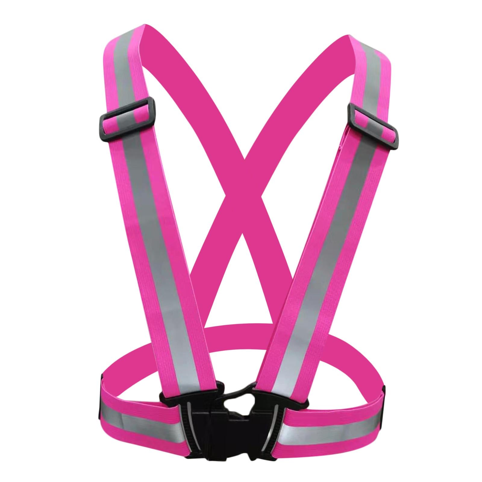 Adjustable Safety Security Visibility Reflective Vest Gear Rose Red