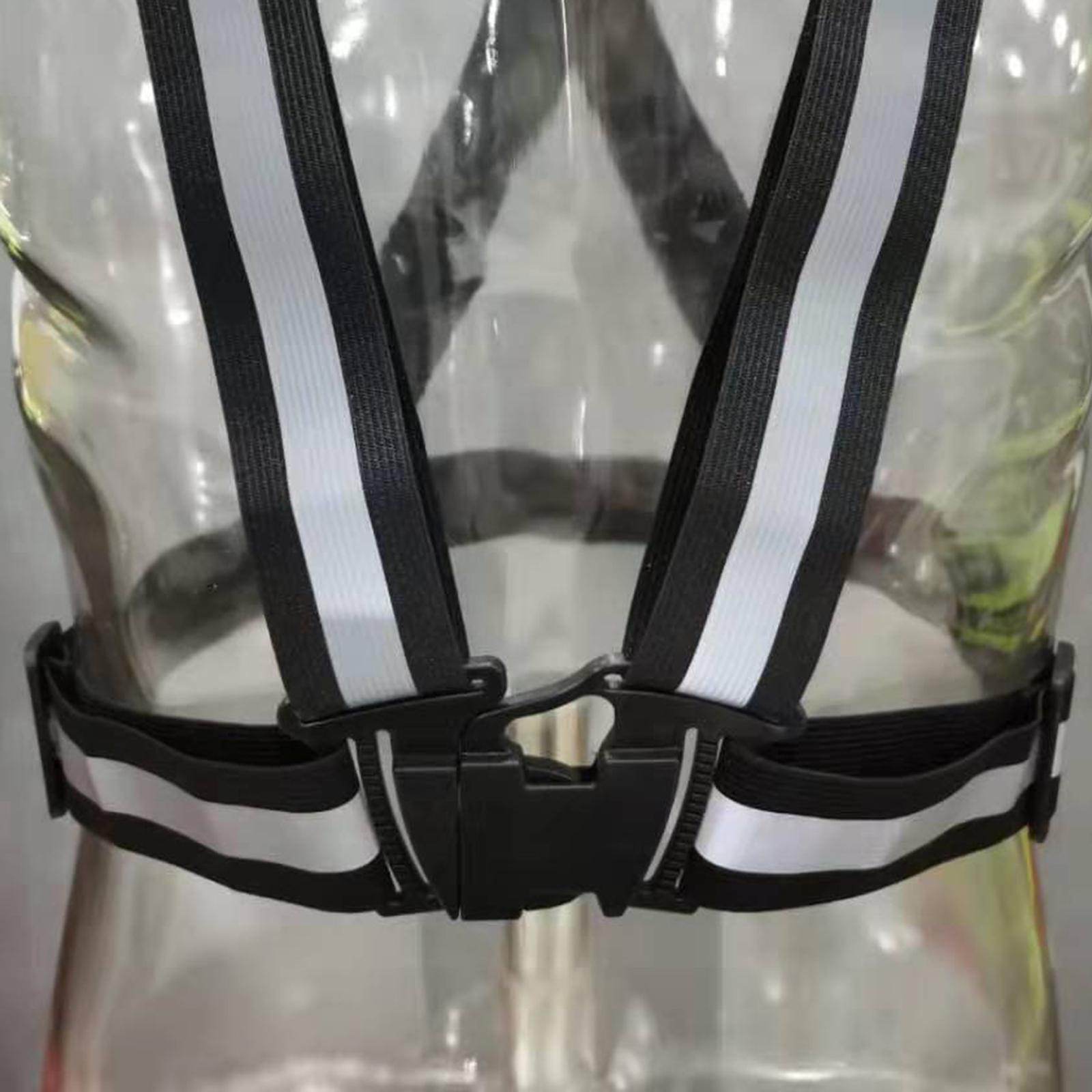 Adjustable Safety Security Visibility Reflective Vest Gear Black