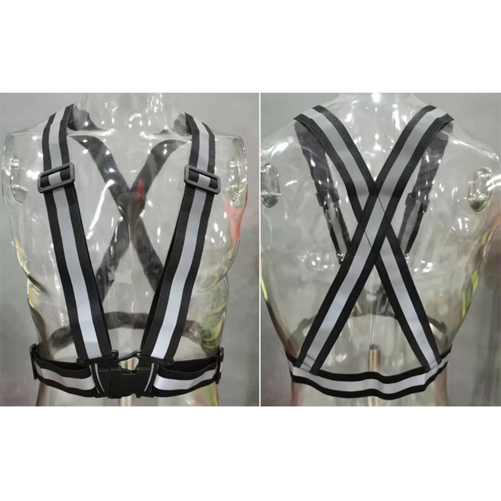Adjustable Safety Security Visibility Reflective Vest Gear Black