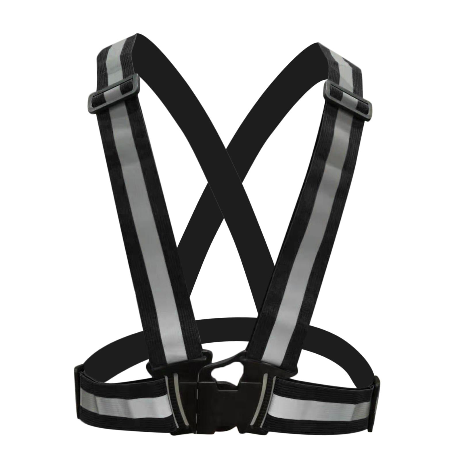 Adjustable Safety Security Visibility Reflective Vest Gear Black