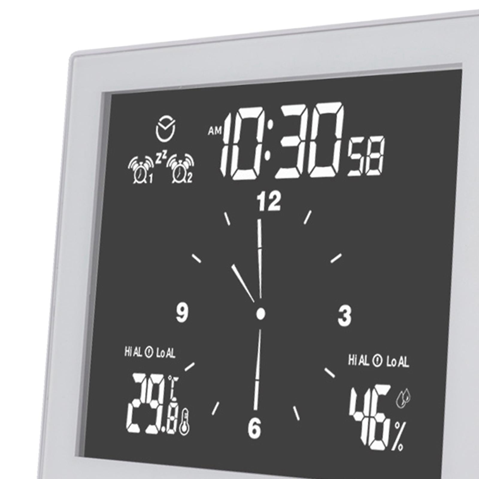 Desktop Wall Digital LCD Shower Clock Humidity Temperature LCD Display White