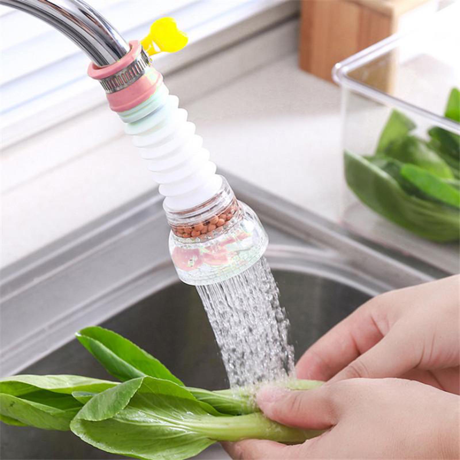 360 Deg Adjustable Faucet Extender Aerator Sprayer Nozzle Water Filter Pink