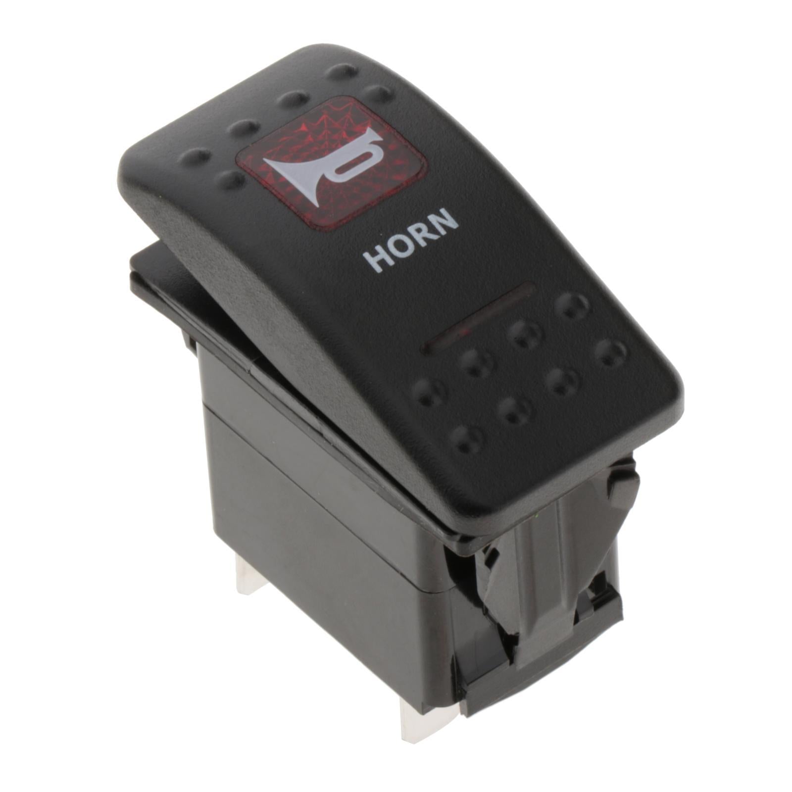 Heavy Duty LED Toggle Horn Switch Momentary ON/Off 5Pin Speaker Button