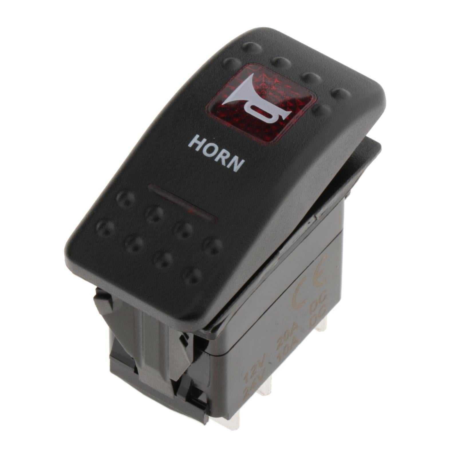Heavy Duty LED Toggle Horn Switch Momentary ON/Off 5Pin Speaker Button
