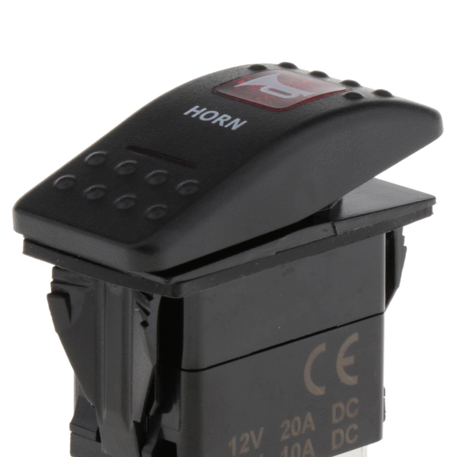 Heavy Duty LED Toggle Horn Switch Momentary ON/Off 5Pin Speaker Button