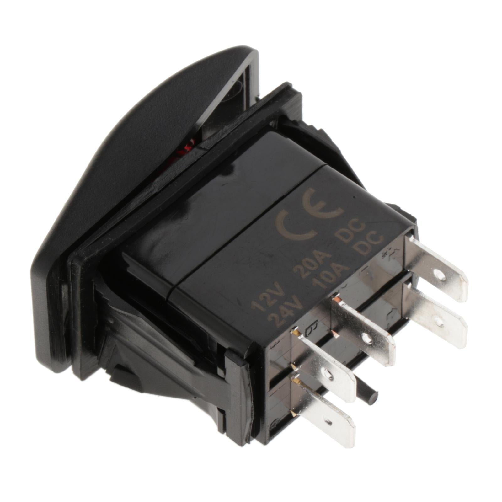 Heavy Duty LED Toggle Horn Switch Momentary ON/Off 5Pin Speaker Button