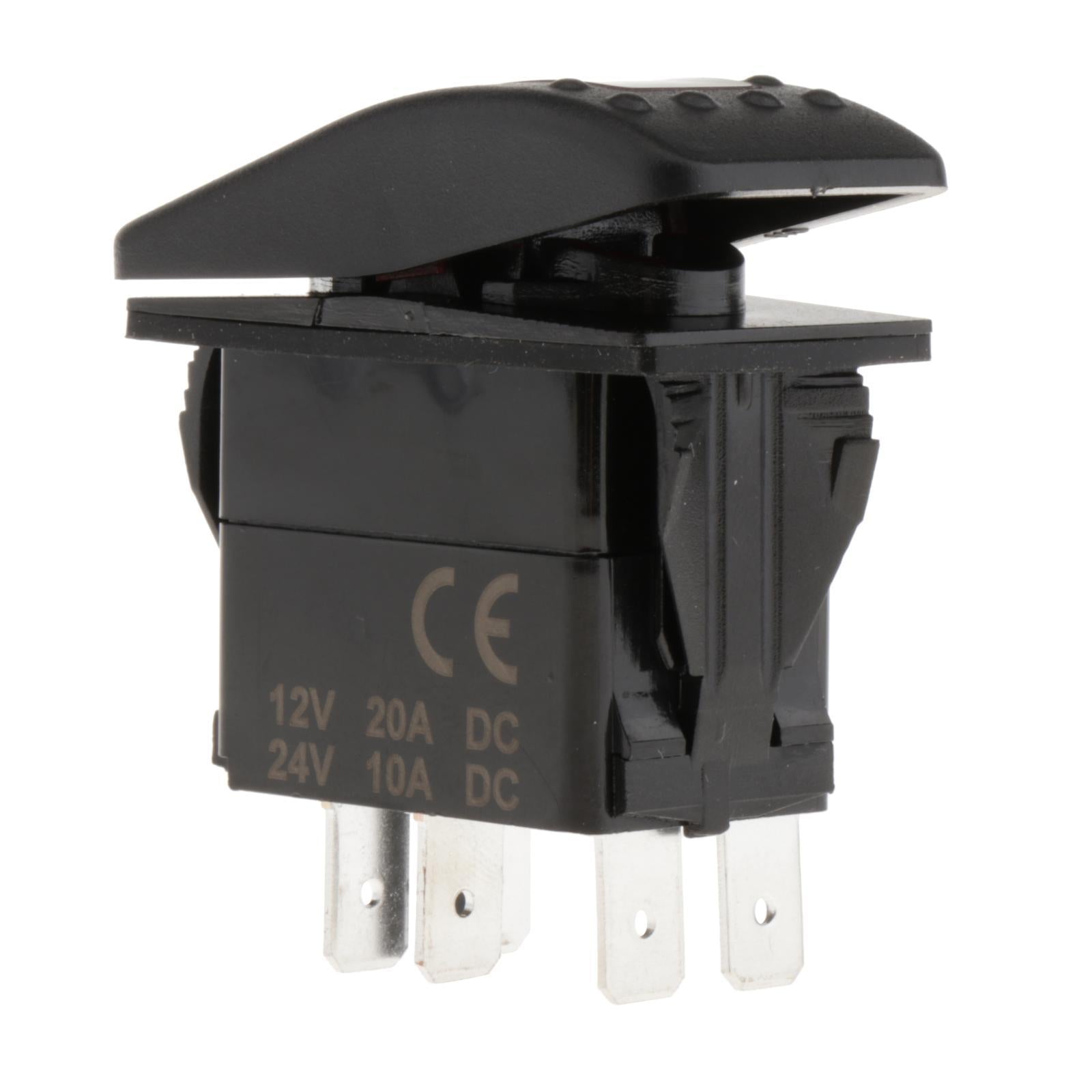 Heavy Duty LED Toggle Horn Switch Momentary ON/Off 5Pin Speaker Button