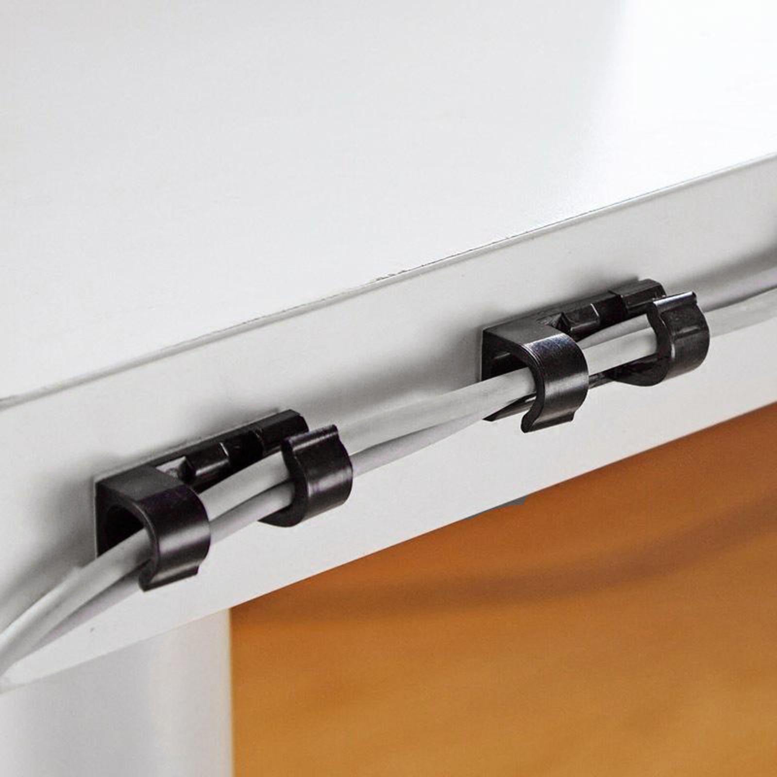20x Cable Clips Cable Management Organizer Self Adhesive Cord Holder Clear