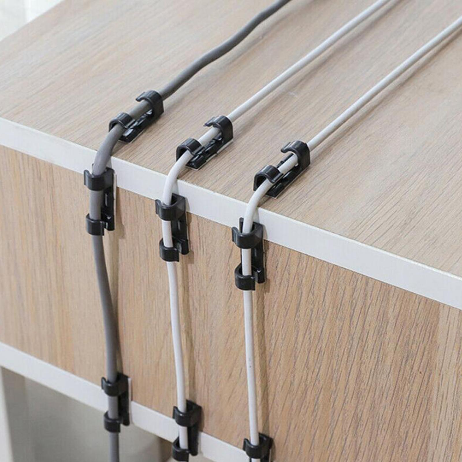 20x Cable Clips Cable Management Organizer Self Adhesive Cord Holder Clear