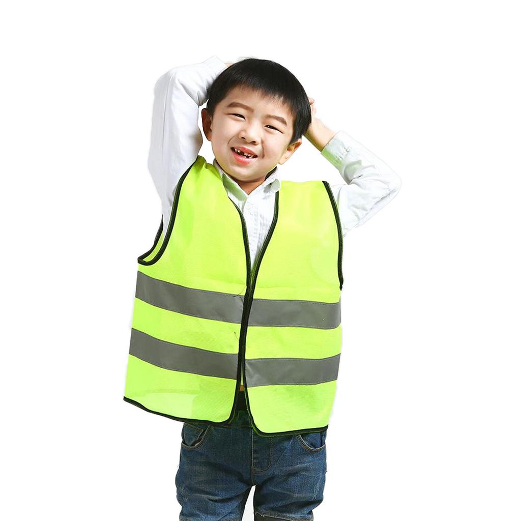 KIDS HIGH VISIBILITY HI VIZ VEST YELLOW GREEN REFLECTIVE SAFETY VEST