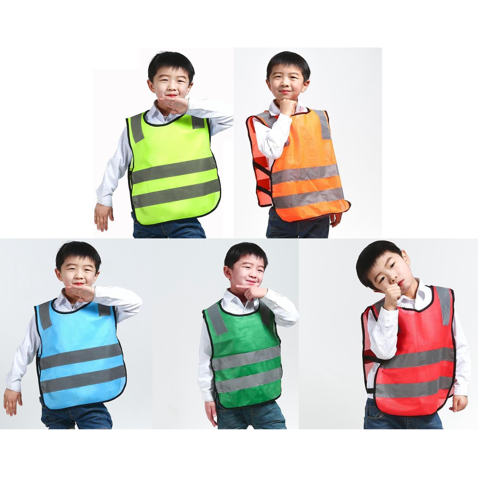Hi Vis Child Safety Reflective Vest Waistcoat Traffic Work Cycling Clothes yellow