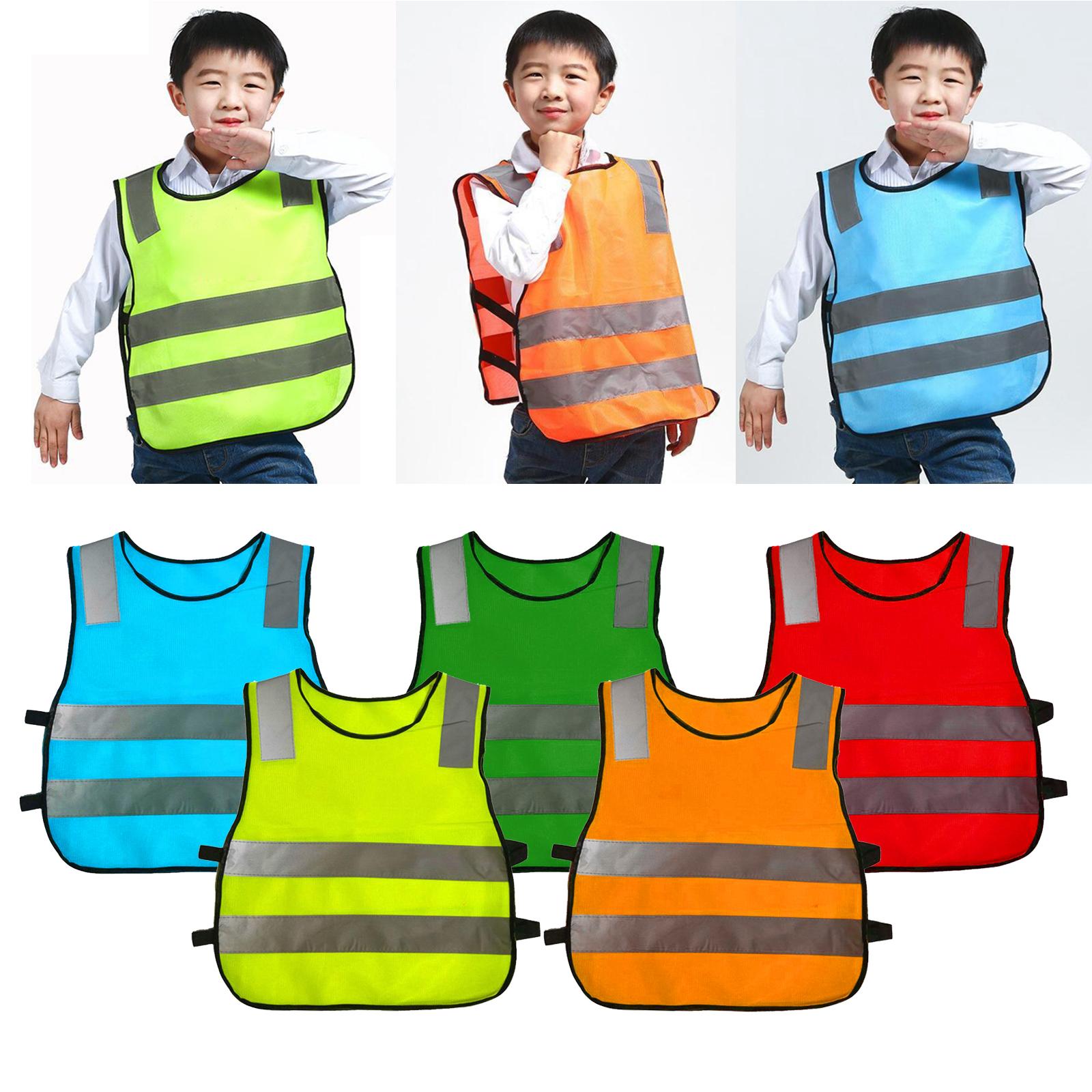 Hi Vis Child Safety Reflective Vest Waistcoat Traffic Work Cycling Clothes yellow