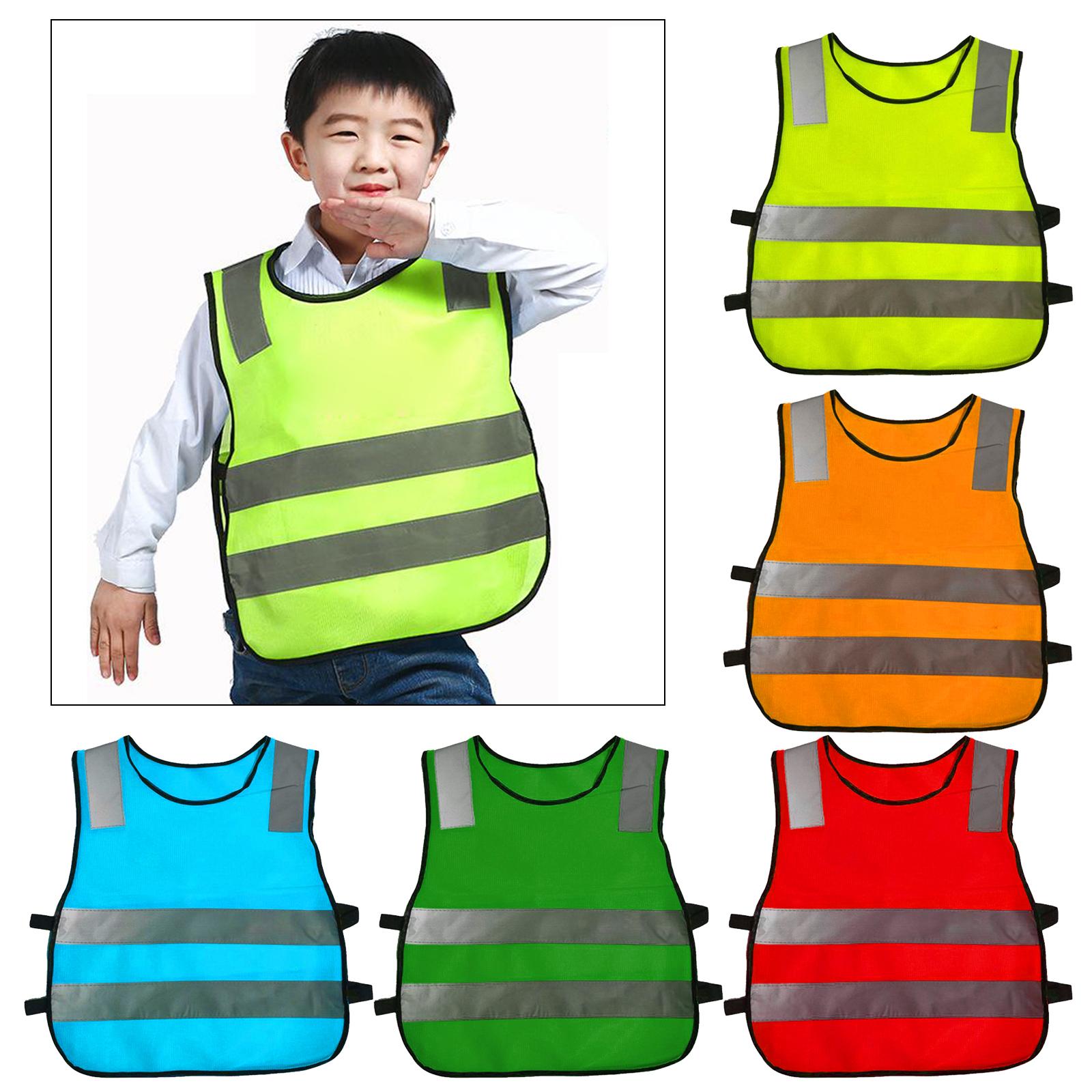 Hi Vis Child Safety Reflective Vest Waistcoat Traffic Work Cycling Clothes yellow