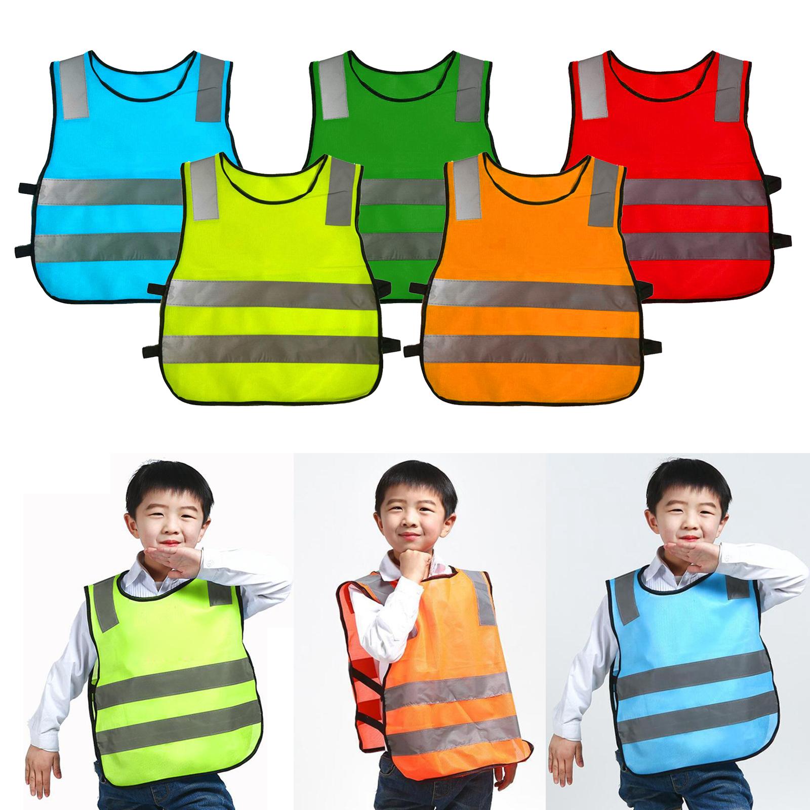 Hi Vis Child Safety Reflective Vest Waistcoat Traffic Work Cycling Clothes yellow