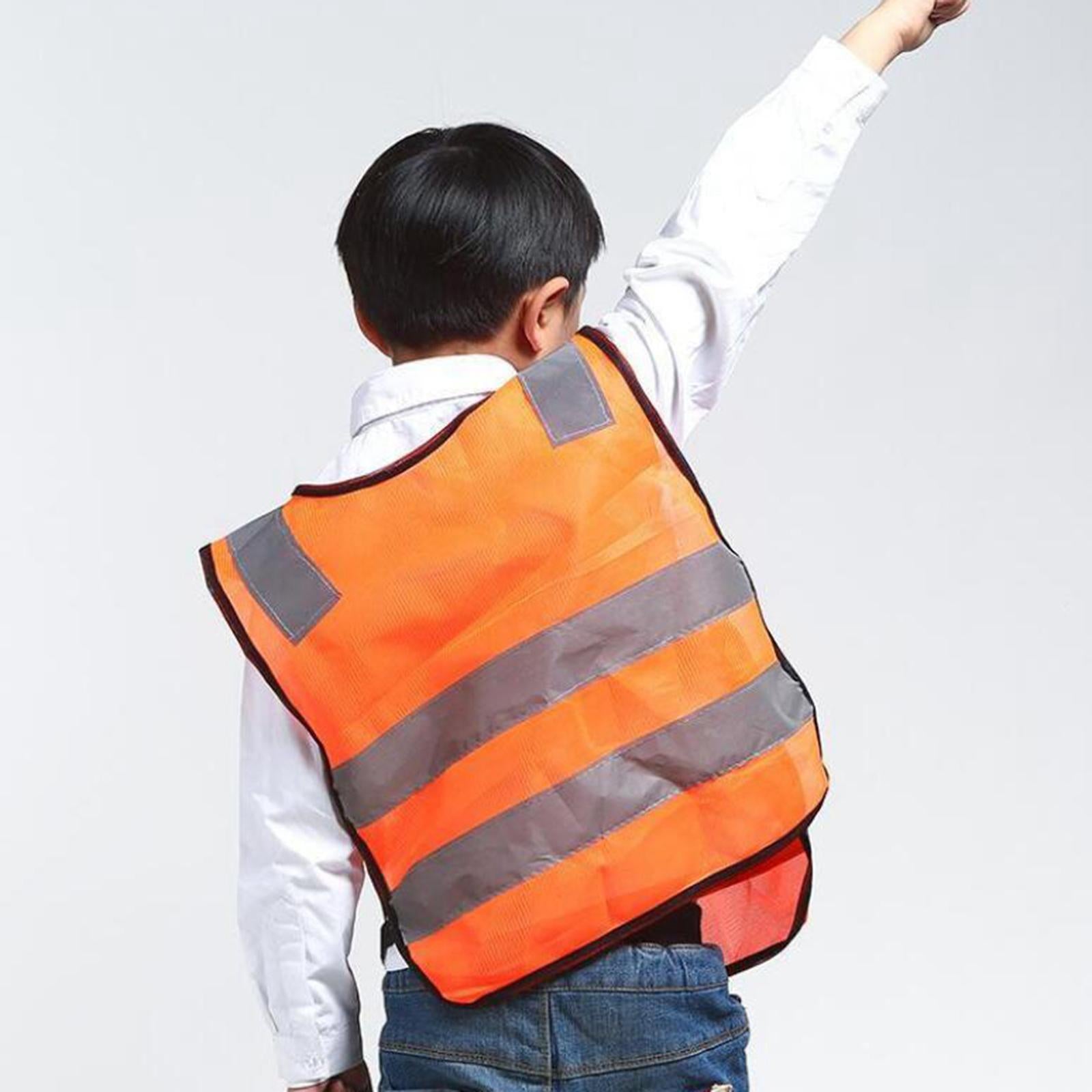 Hi Vis Child Safety Reflective Vest Waistcoat Traffic Work Cycling Clothes orange