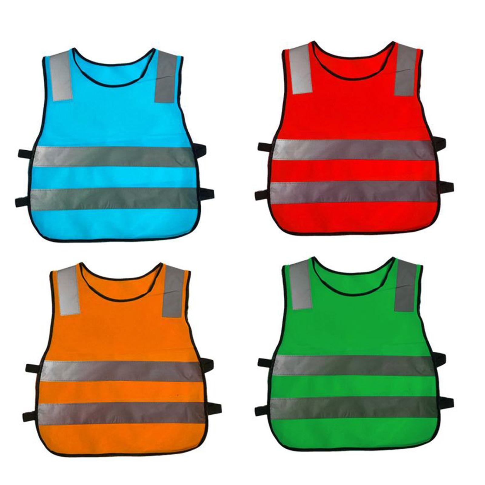 Hi Vis Child Safety Reflective Vest Waistcoat Traffic Work Cycling Clothes green