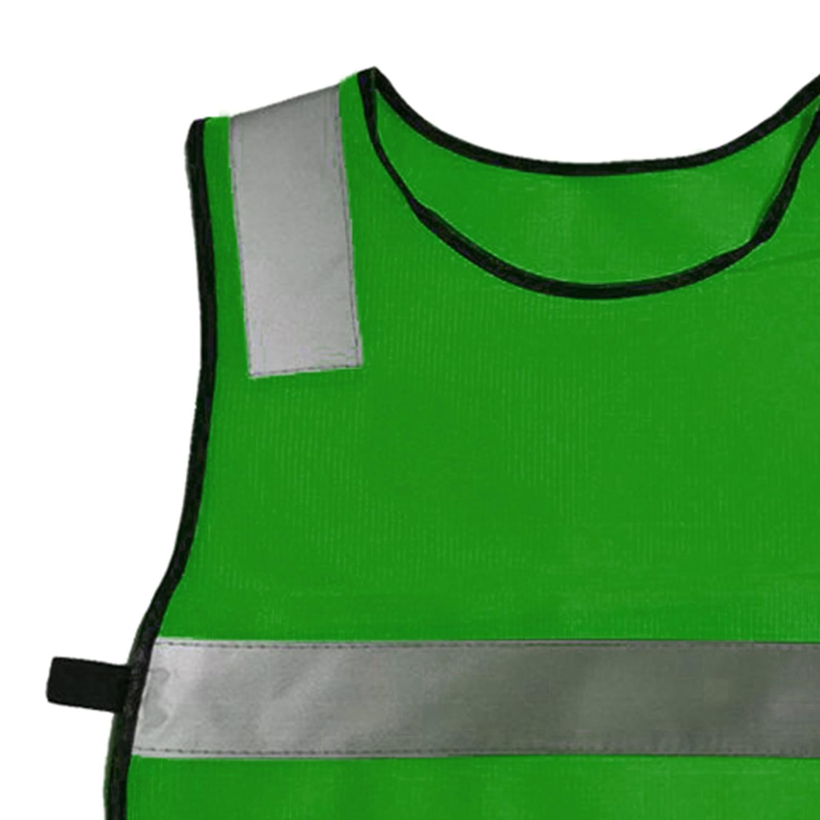 Hi Vis Child Safety Reflective Vest Waistcoat Traffic Work Cycling Clothes green
