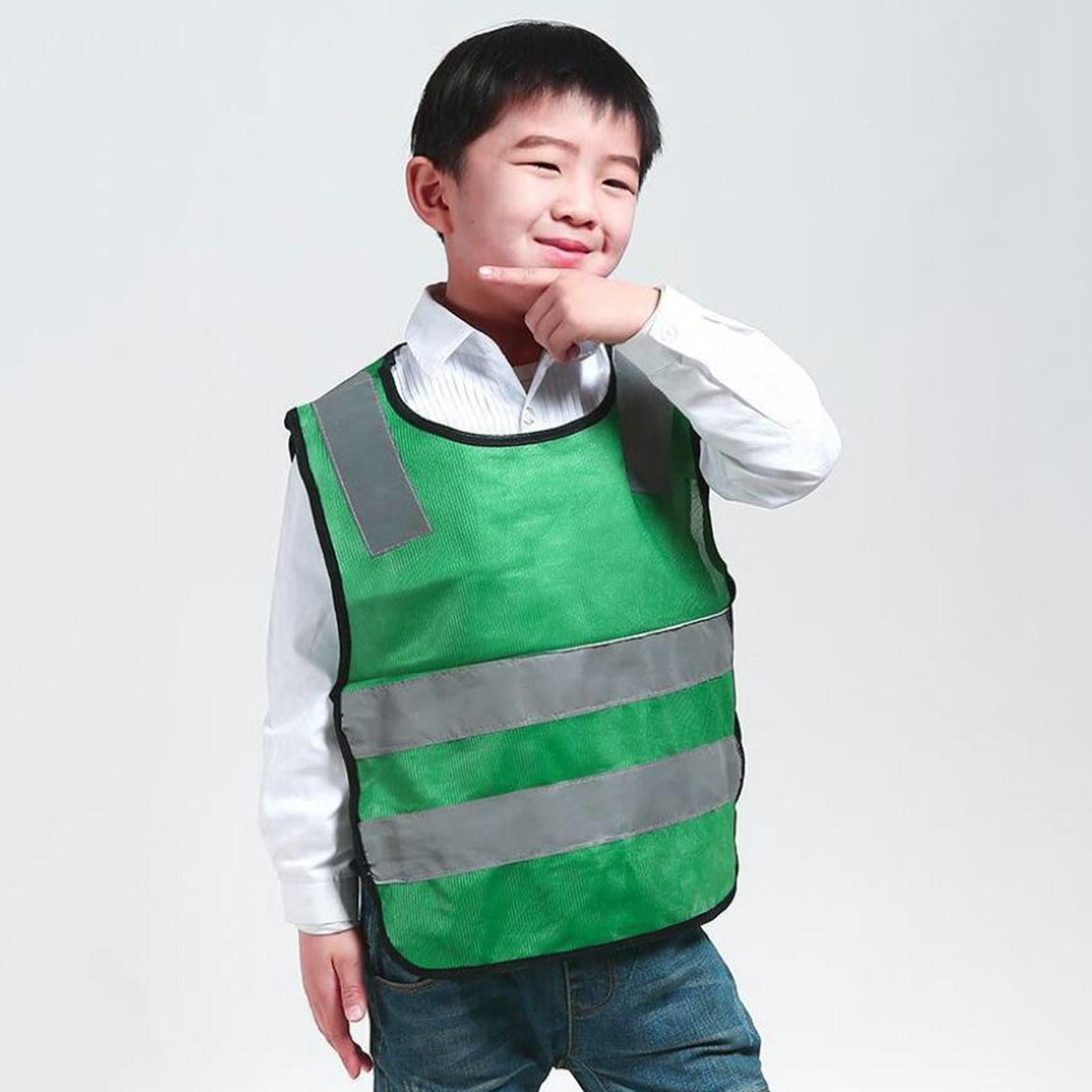 Hi Vis Child Safety Reflective Vest Waistcoat Traffic Work Cycling Clothes green