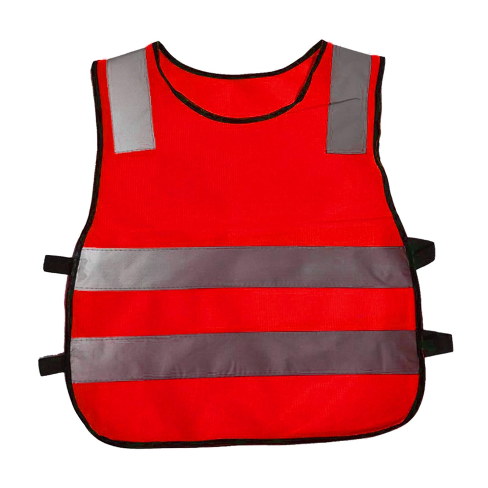 Hi Vis Child Safety Reflective Vest Waistcoat Traffic Work Cycling Clothes red