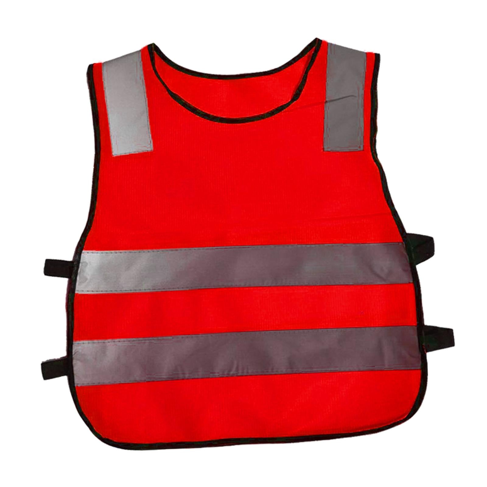 Hi Vis Child Safety Reflective Vest Waistcoat Traffic Work Cycling Clothes red