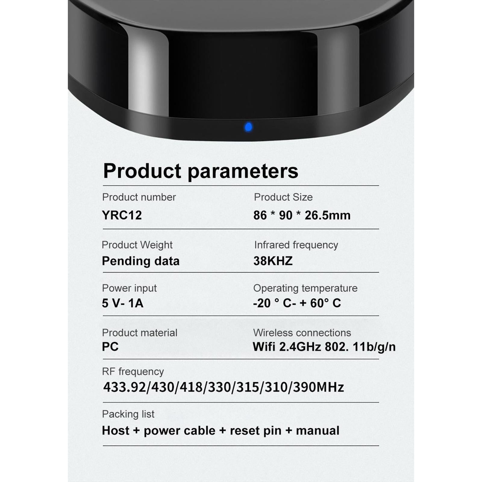 WIFI Infrared RF Remote Infrared Distance 15m for Smart Home App Control