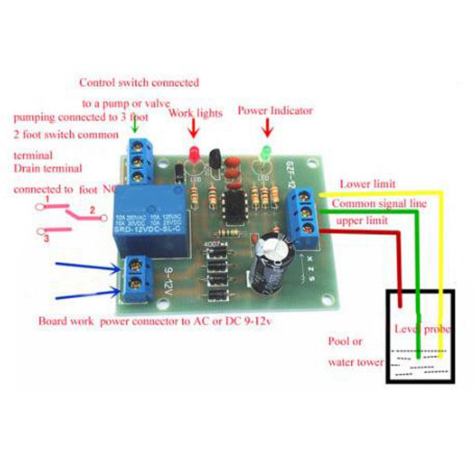 Plastic Liquid Level Controller Switch Module Water Level Sensor AC-DC 9-12V