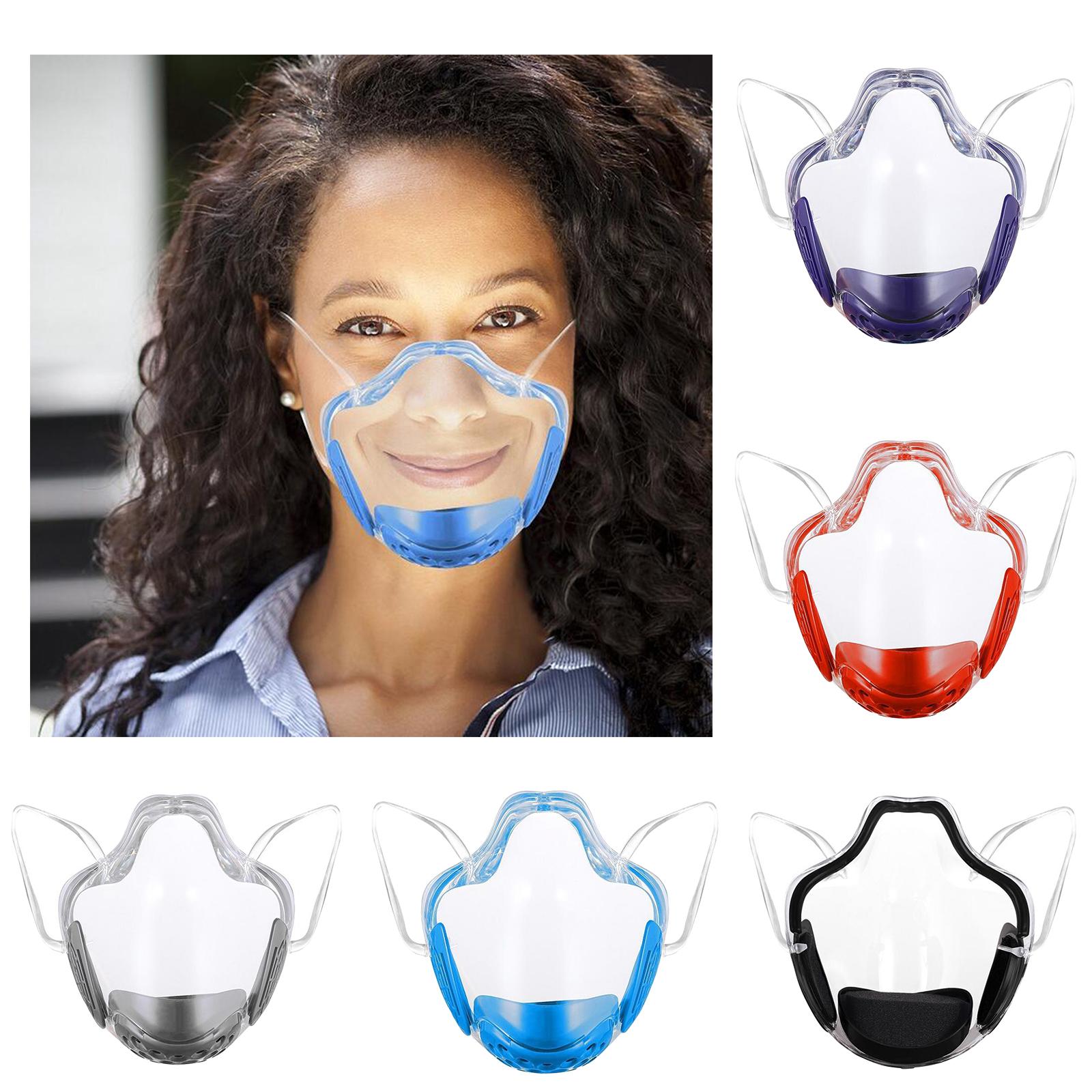 Transparent Clear Face Shield Mouth Cover Reusable Mouth Shields Black