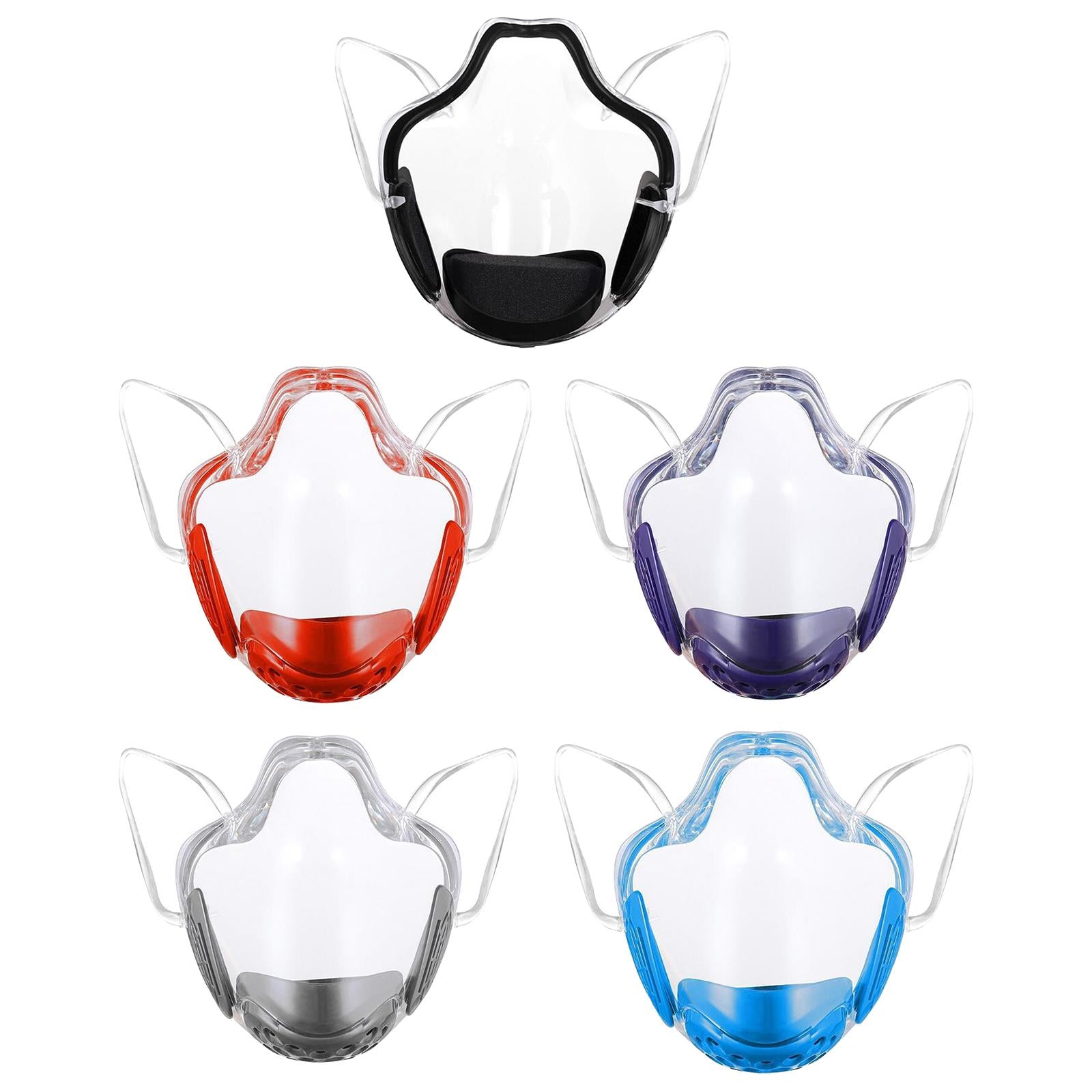 Transparent Clear Face Shield Mouth Cover Reusable Mouth Shields Black