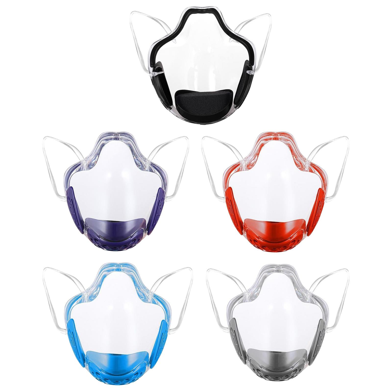 Transparent Clear Face Shield Mouth Cover Reusable Mouth Shields Black
