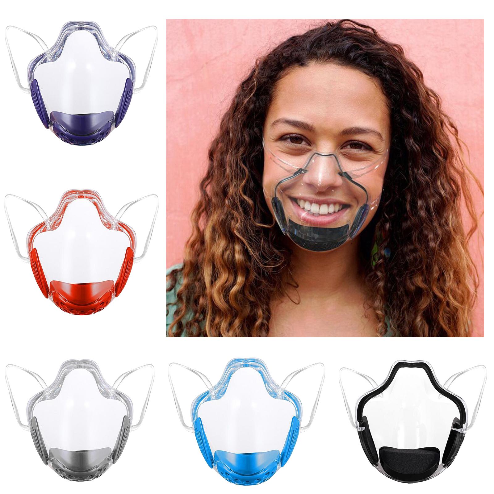 Transparent Clear Face Shield Mouth Cover Reusable Mouth Shields Black