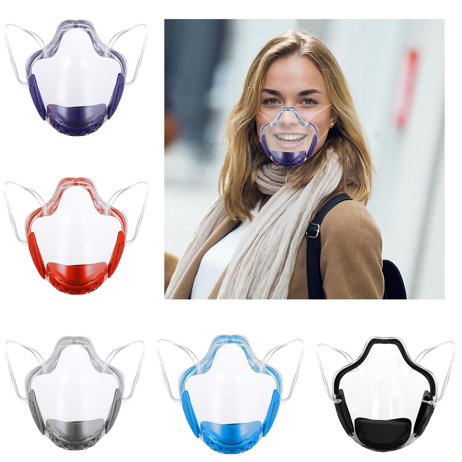 Transparent Clear Face Shield Mouth Cover Reusable Mouth Shields Black