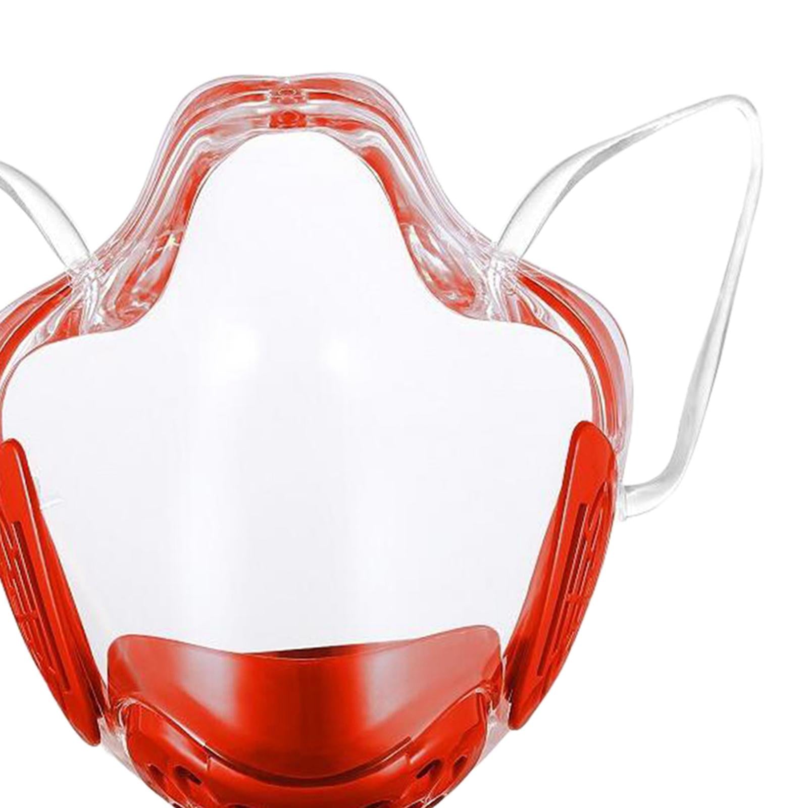 Transparent Clear Face Shield Mouth Cover Reusable Mouth Shields Red