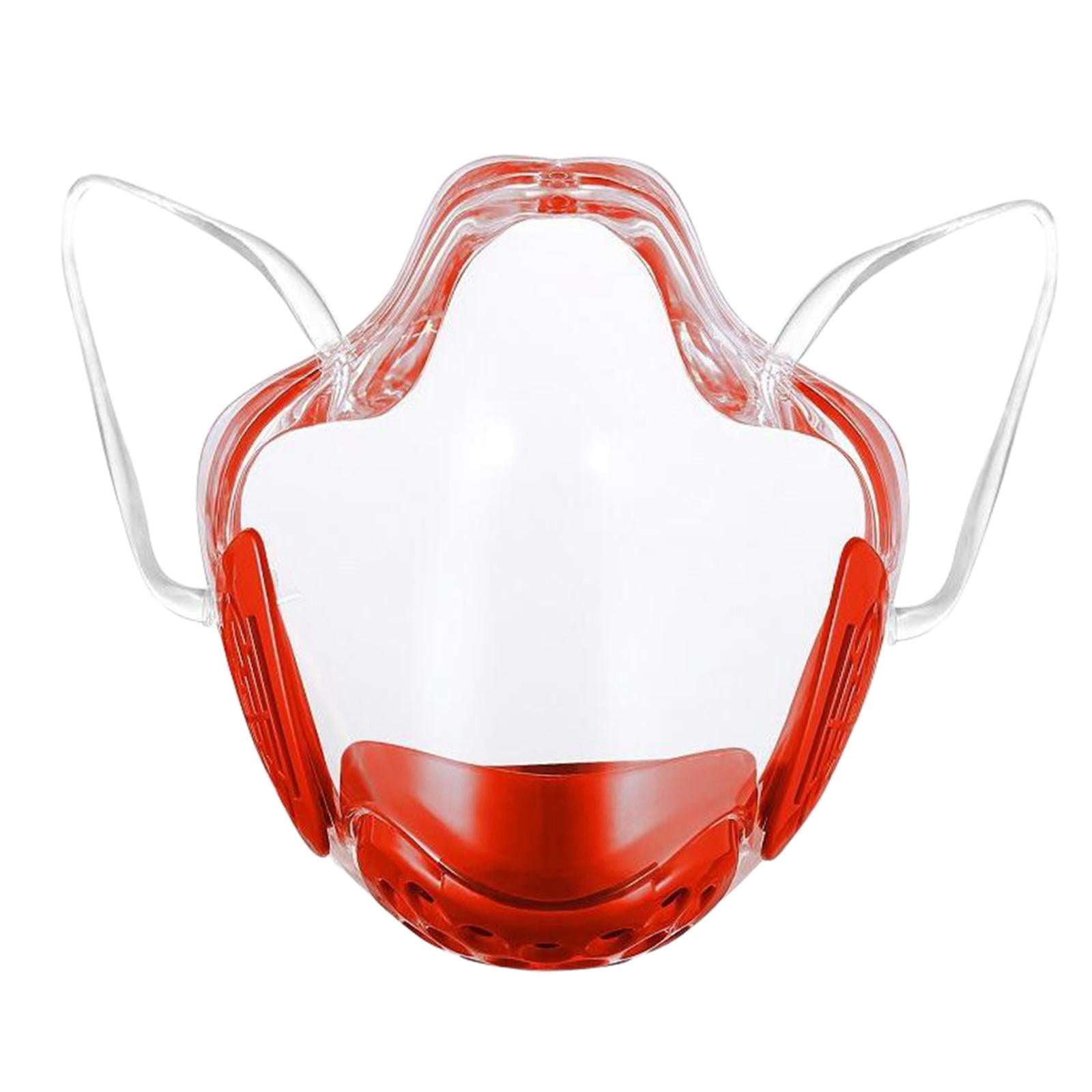 Transparent Clear Face Shield Mouth Cover Reusable Mouth Shields Red